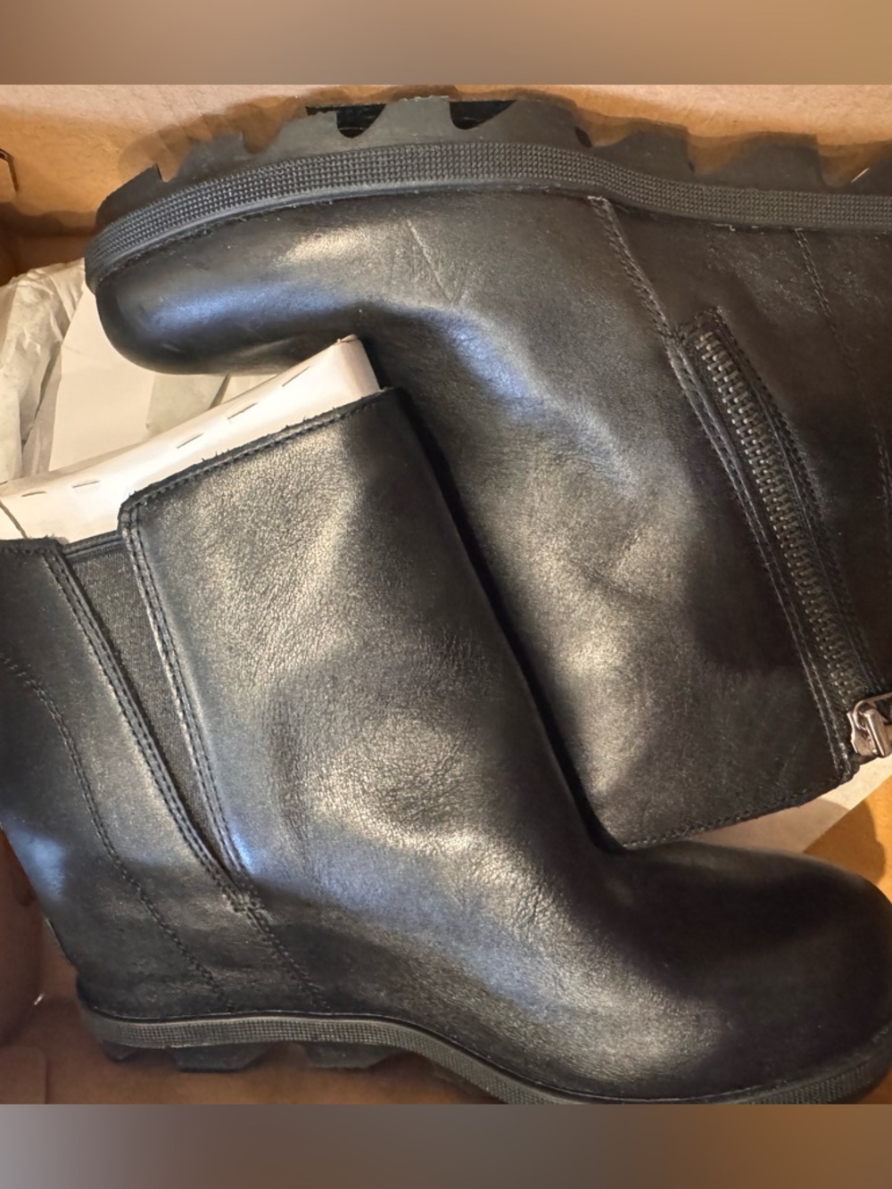 Sorel Black Joan of Arctic Wedge Boots - Picture 2 of 4